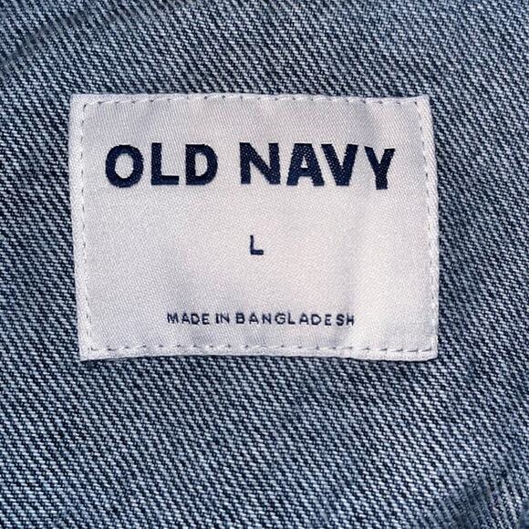Old Navy WOW Relaxed Classic Denim Jacket Women’s Large NWOT 100% Cotton - Picture 4 of 7